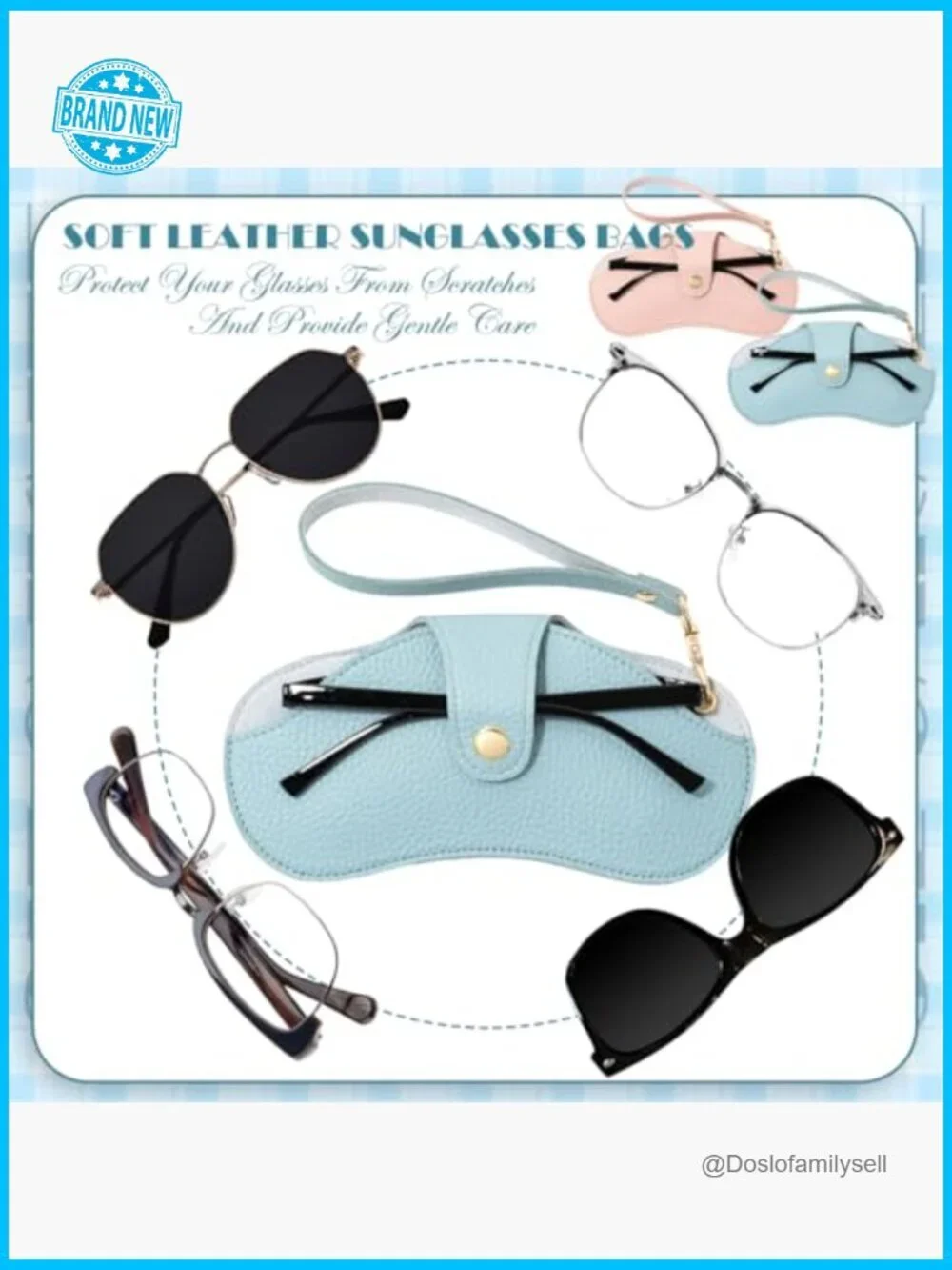 Soft Leather Sunglasses Case Travel Glasses Pouch Portable Eyeglasses Holder